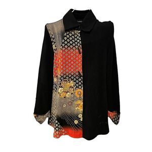 EXCLUSIVELY Moonlight - Asian Peacock, Geometric Print Trimmed Long Sleeve, Butt